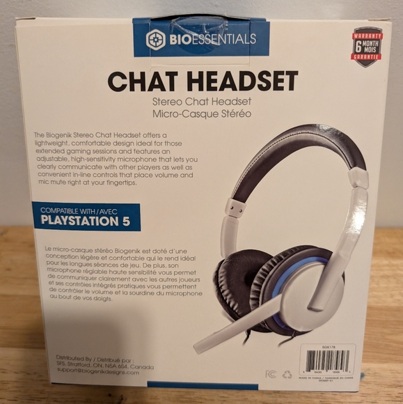 Bio Essentials Chat Headset Stereo Compatible with Playstation 5 - Picture 2 of 2